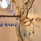 Blue Glass Chandelier Drop Ornaments - Christmas Tree Ornaments - Set of 20
